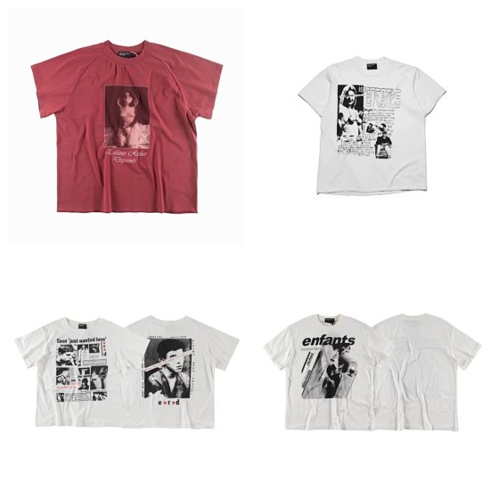 Melancholy Rich Second Generation Vintage Washed Printed Hip Hop Loose Round Neck VTG Short Sleeve T-shirt