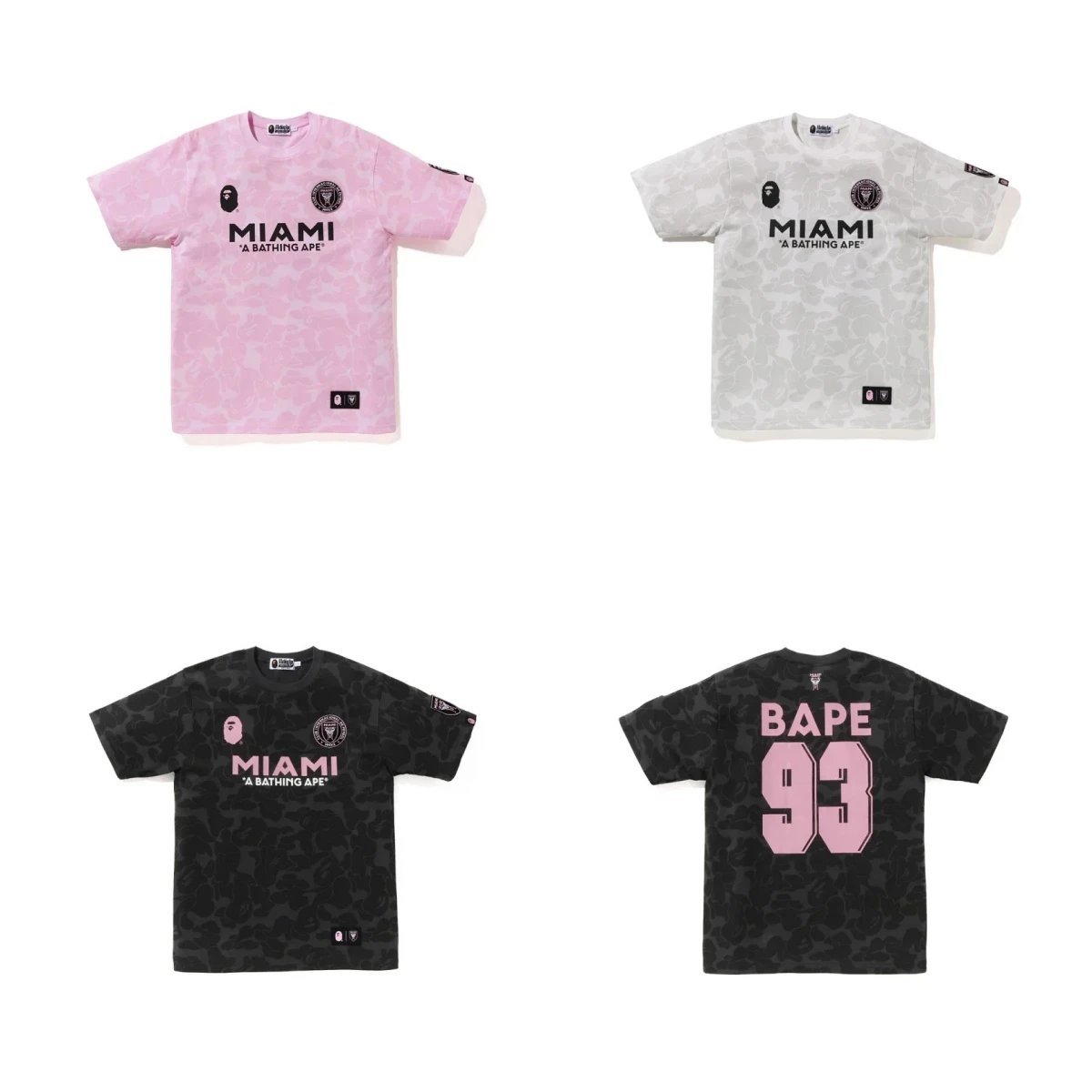 BAPE Miami Camo Pink Black White Graphic T-Shirt