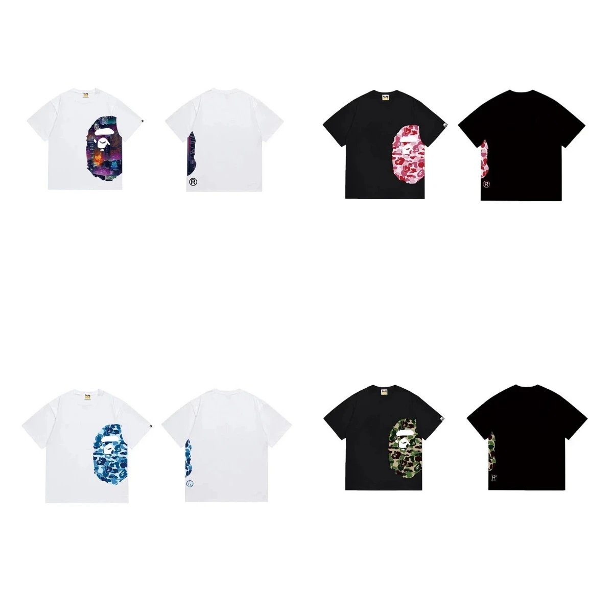 Japanese Streetwear Monkey Head T-Shirt