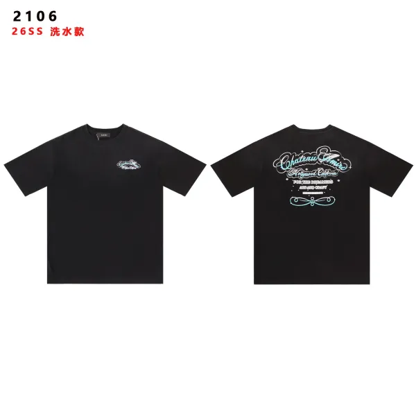 Amiri Chateau Amire Hollywood California Black T-Shirt - 1