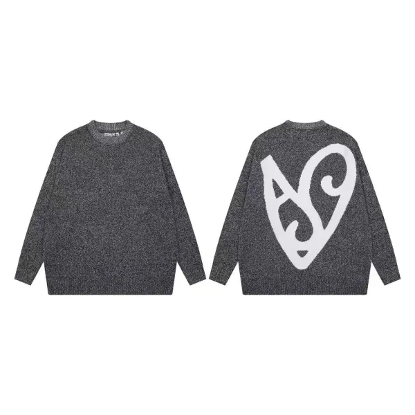 Comme des Garçons Play Heart Knit Sweater Gray - 1