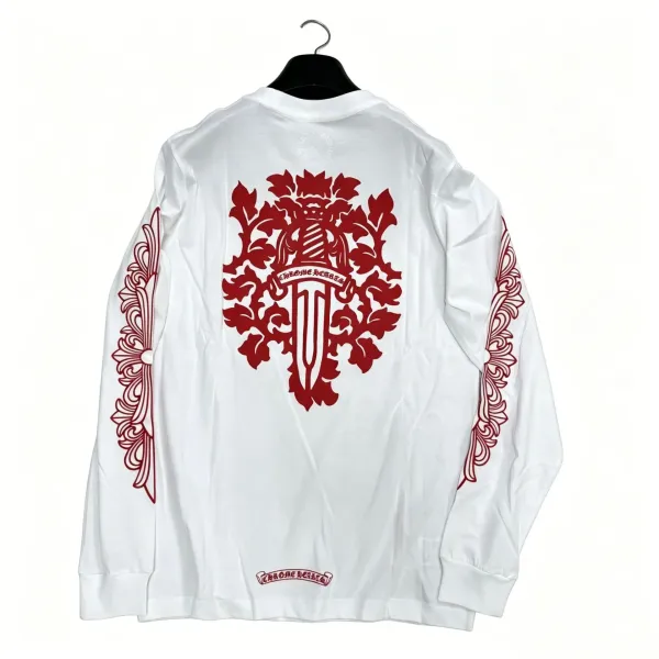 Chrome Hearts Floral Sword Long Sleeve T-Shirt White - 1