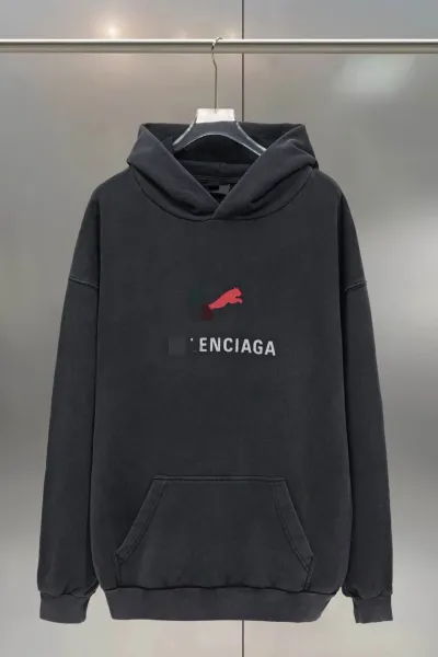 Balenciaga x Puma Logo Hoodie Black - 1