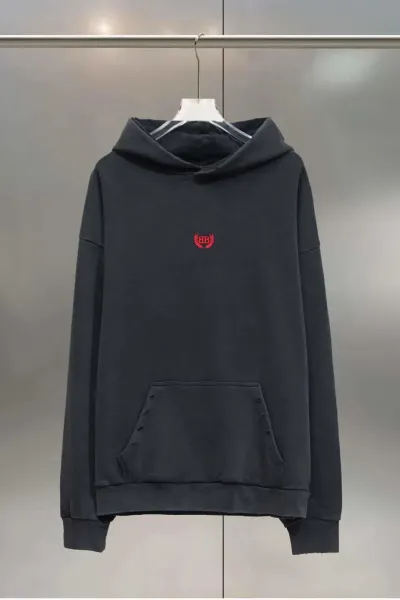 Balenciaga BB Logo Hoodie Charcoal Gray Hoodie - 1