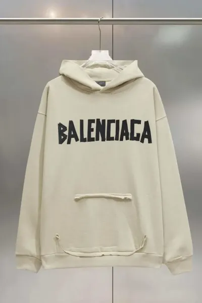 Balenciaga Logo Hoodie Beige Hoodie - 1