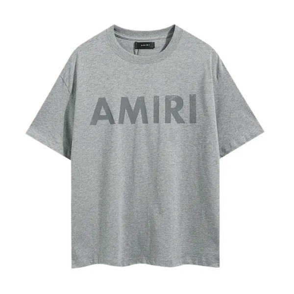 Amiri Logo Print Oversized T-Shirt Gray - 1
