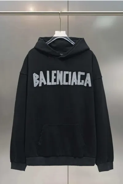 Balenciaga Logo Hoodie Black - 1
