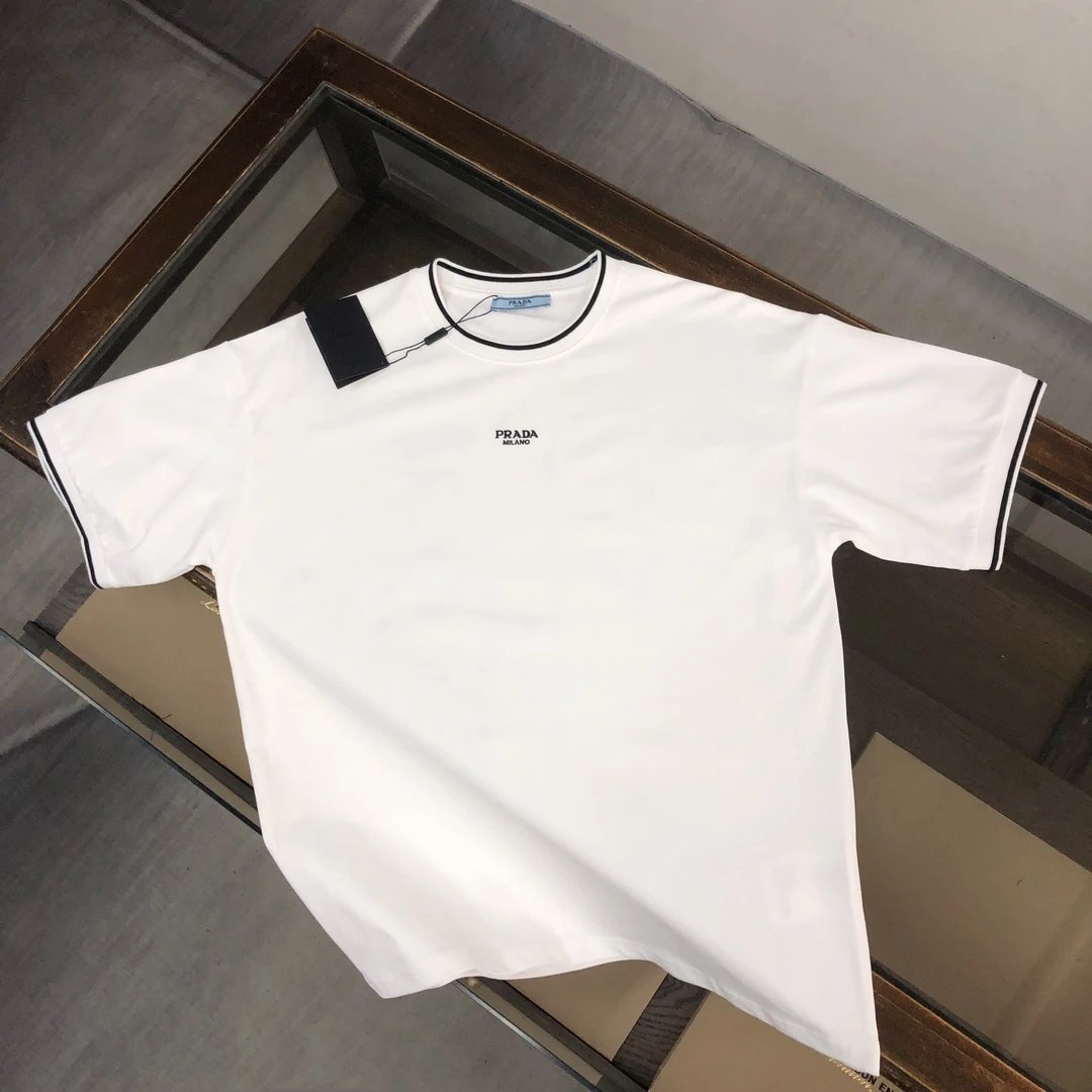 Prada T-Shirts Short-Sleeve Logo T-Shirt — 08
