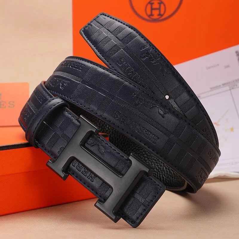 Unbranded Belts Reversible stitched belt with H-shaped buckle — 24