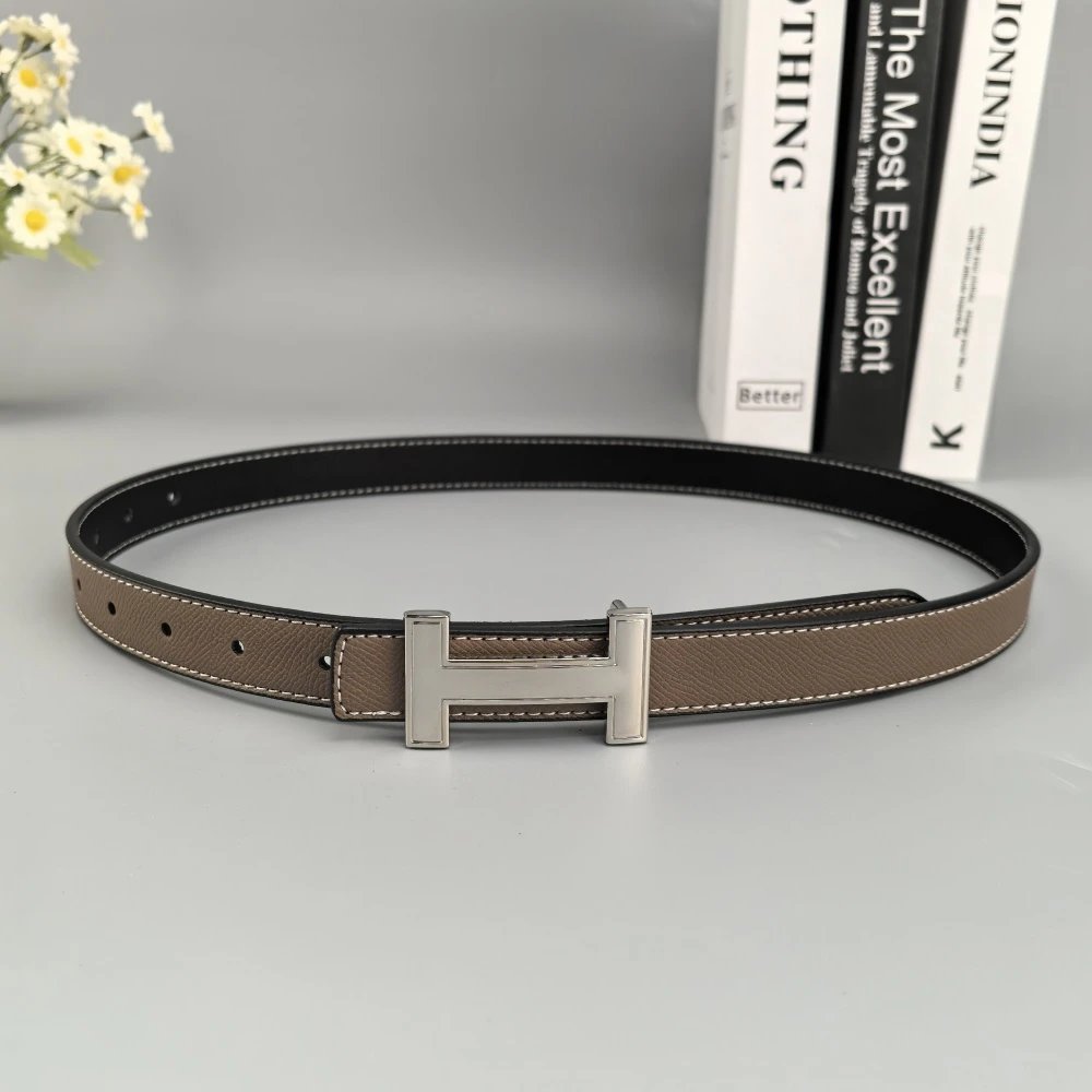 Unbranded Belts Reversible stitched belt with H-shaped buckle — 01