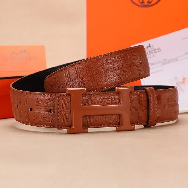 Unbranded Belts Reversible stitched belt with H-shaped buckle — 25