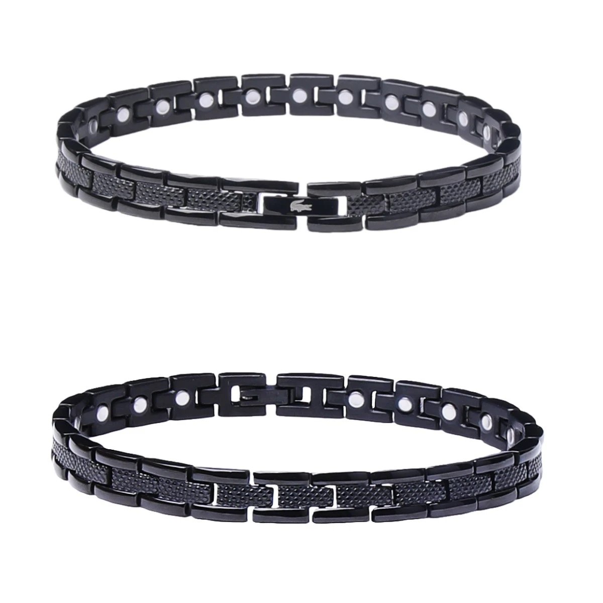 Lacoste Jewelry Crocodile Logo Magnetic Link Bracelet — 03