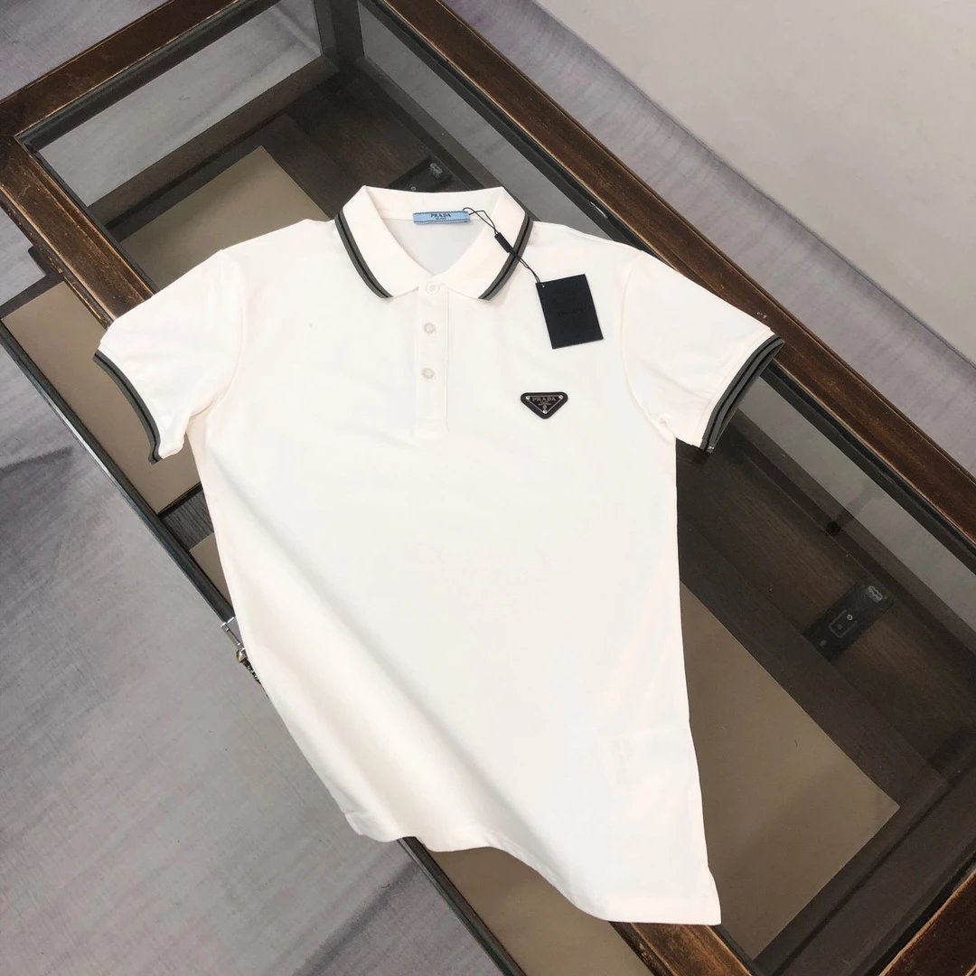 Prada T-Shirts Short-Sleeve Logo T-Shirt — 36