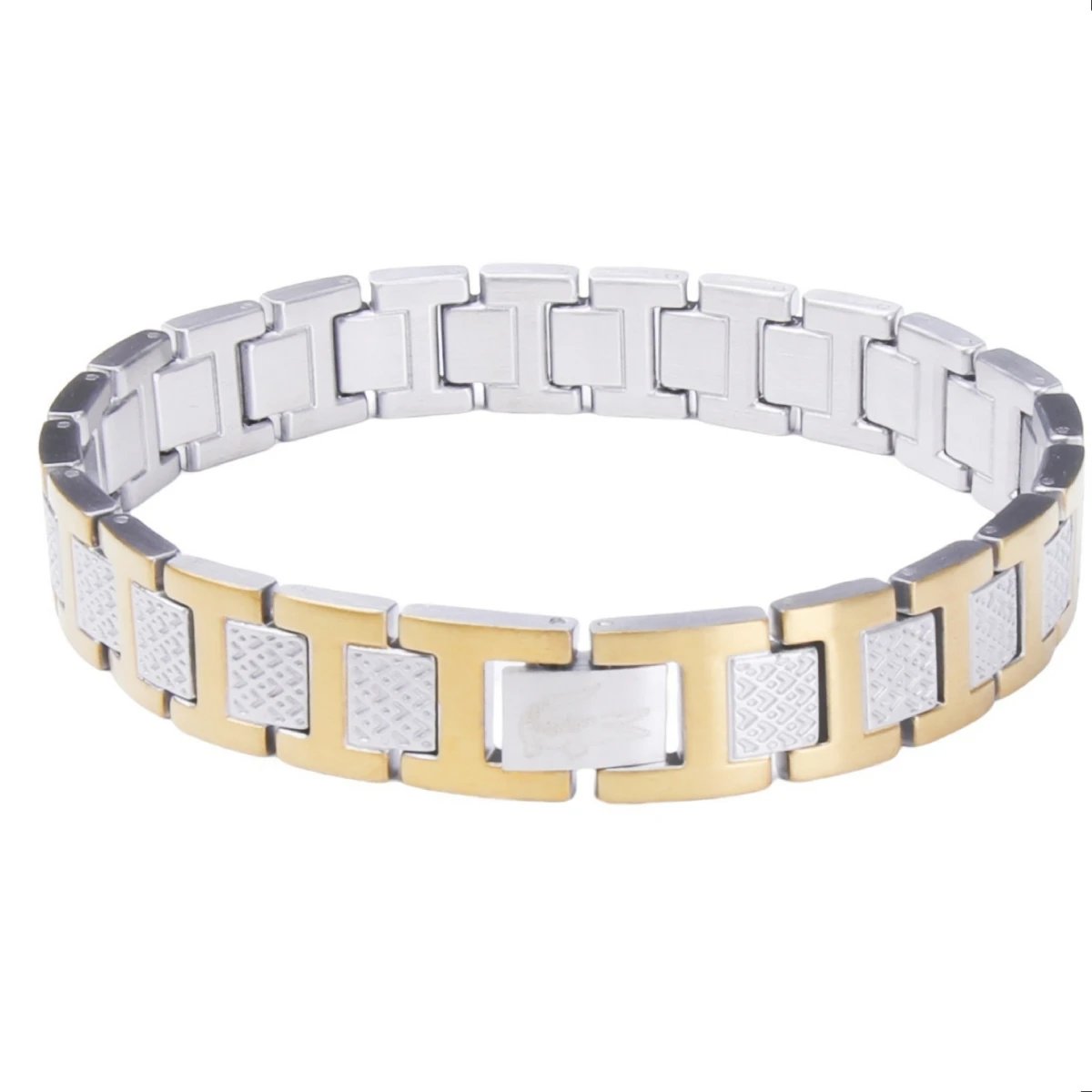 Lacoste Jewelry Crocodile Logo Magnetic Link Bracelet — 06
