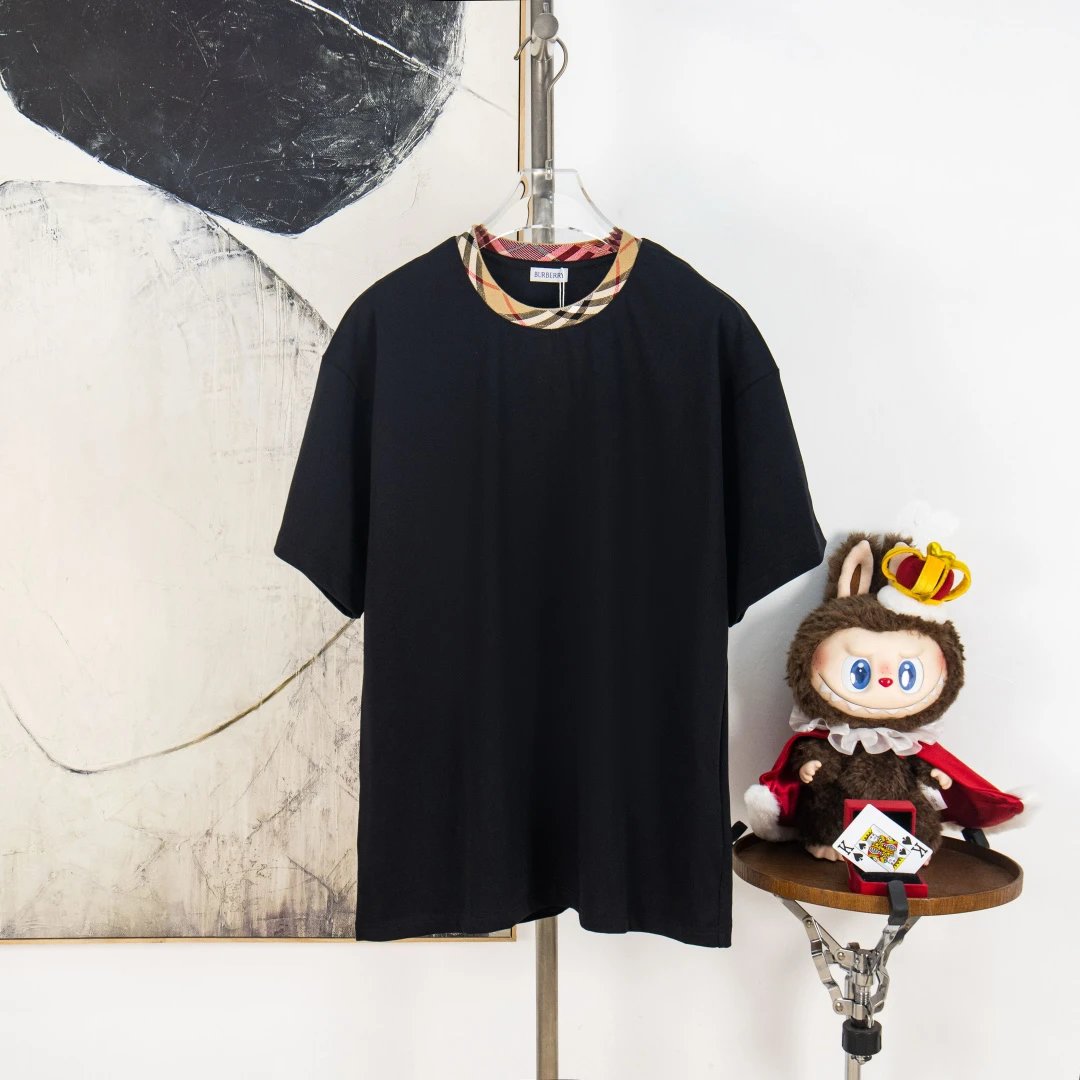 Burberry T-Shirts Check Panel Logo T-Shirt — 33