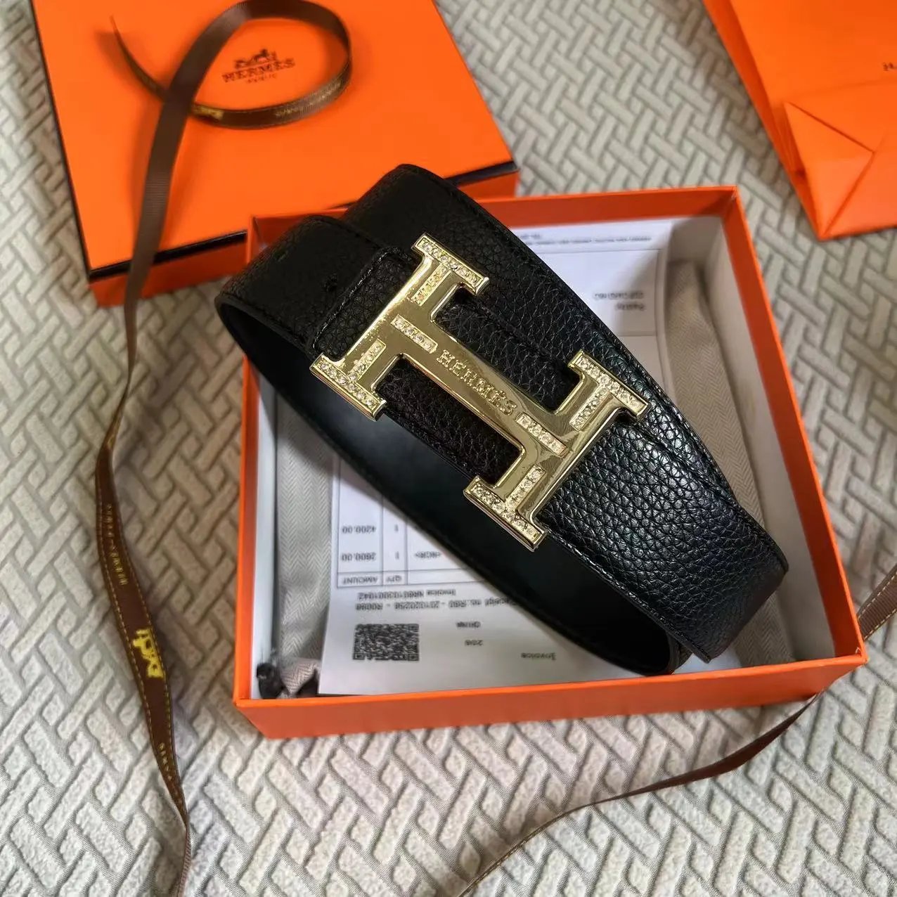 Unbranded Belts Reversible stitched belt with H-shaped buckle — 10