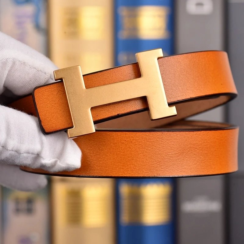 Unbranded Belts Reversible stitched belt with H-shaped buckle — 14