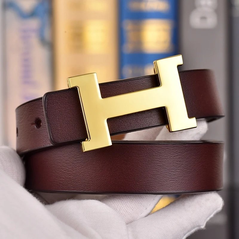 Unbranded Belts Reversible stitched belt with H-shaped buckle — 15