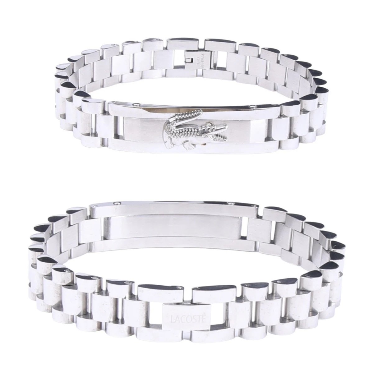 Lacoste Jewelry Crocodile Logo Magnetic Link Bracelet — 18