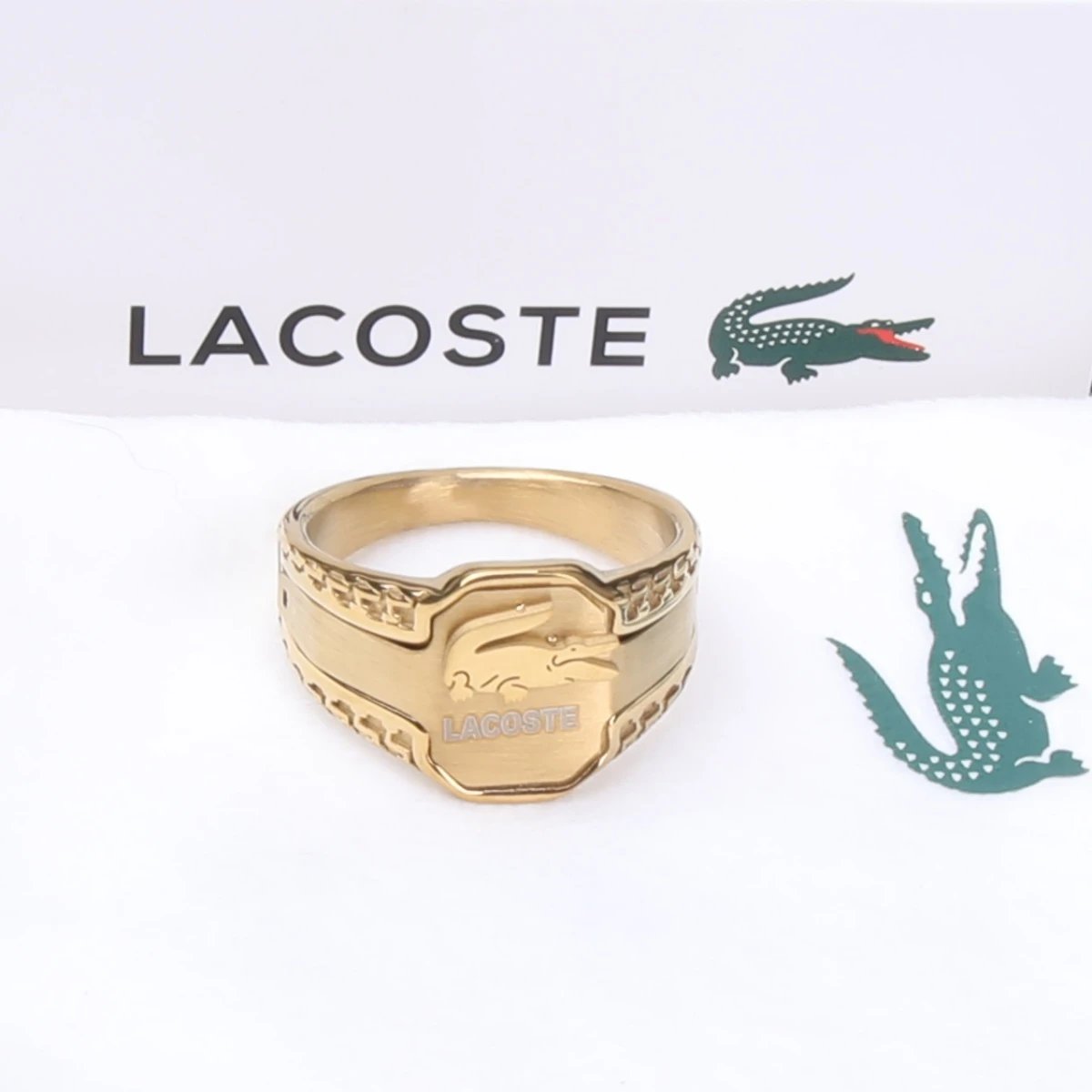 Lacoste Jewelry Crocodile Logo Magnetic Link Bracelet — 32