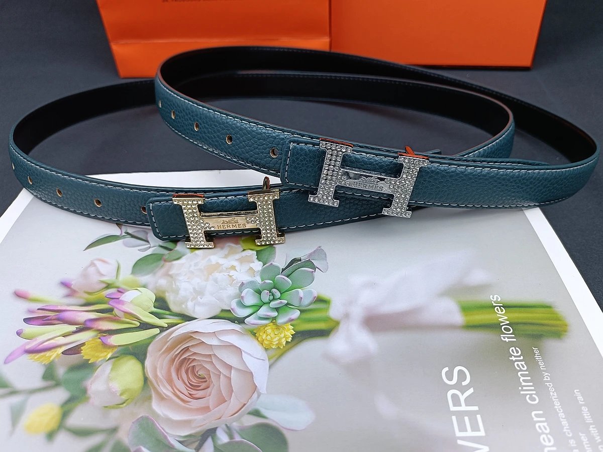 Unbranded Belts Reversible stitched belt with H-shaped buckle — 20