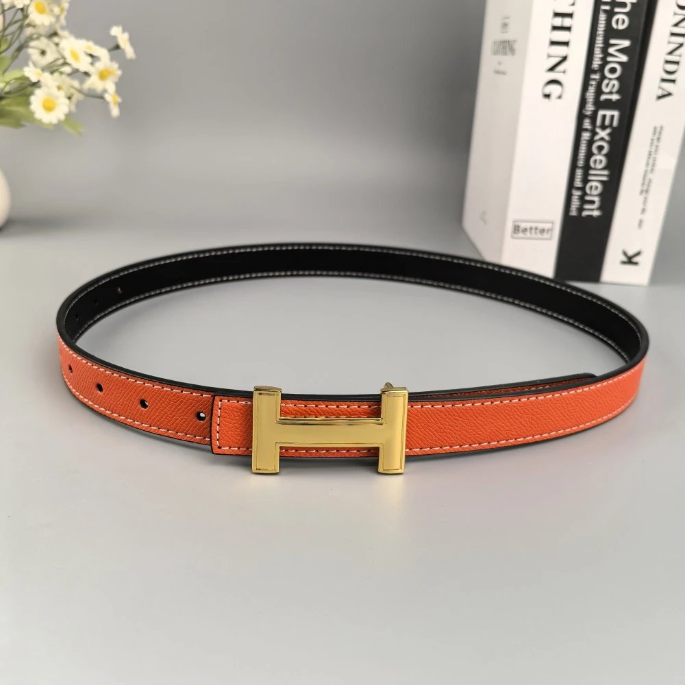 Unbranded Belts Reversible stitched belt with H-shaped buckle — 05