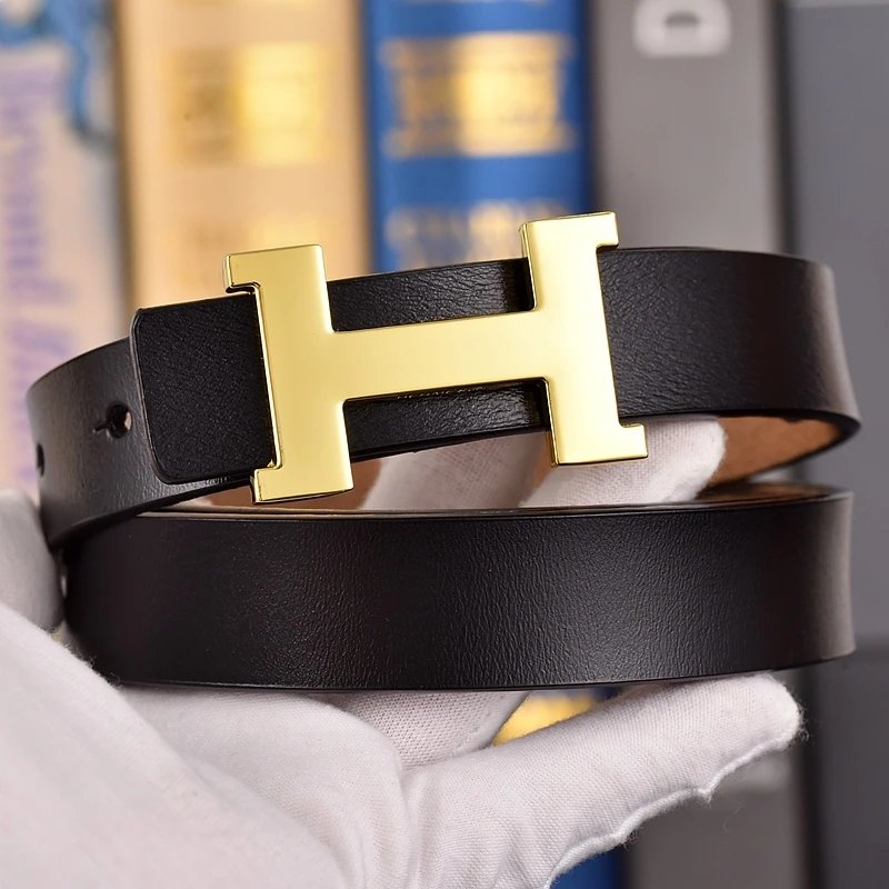 Unbranded Belts Reversible stitched belt with H-shaped buckle — 13