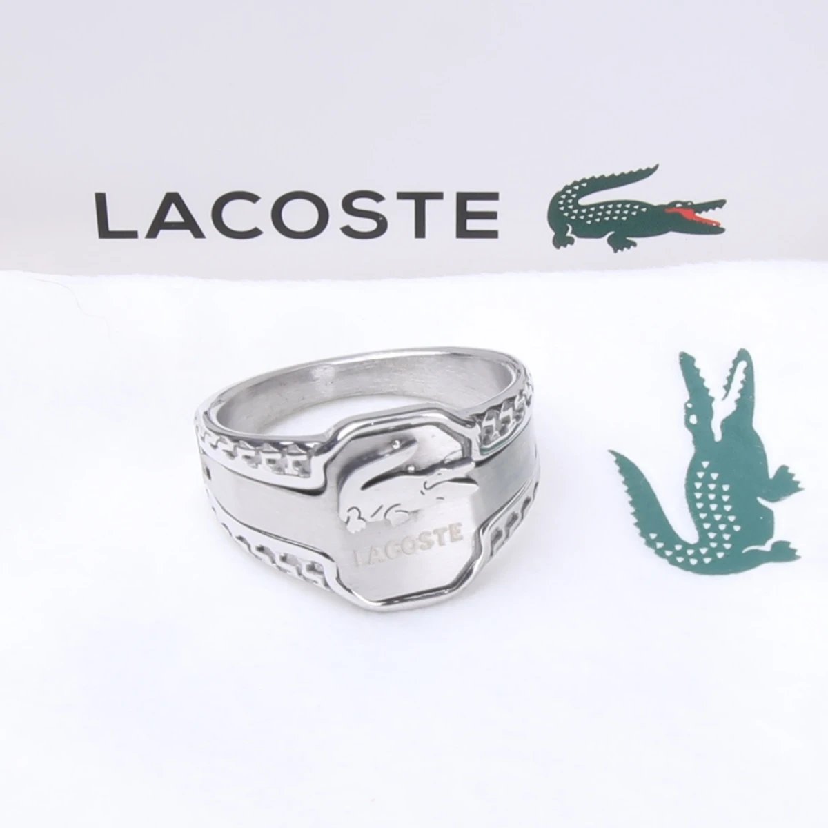 Lacoste Jewelry Crocodile Logo Magnetic Link Bracelet — 34