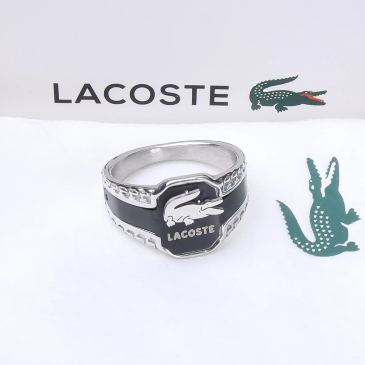 Lacoste Jewelry Crocodile Logo Magnetic Link Bracelet — 33