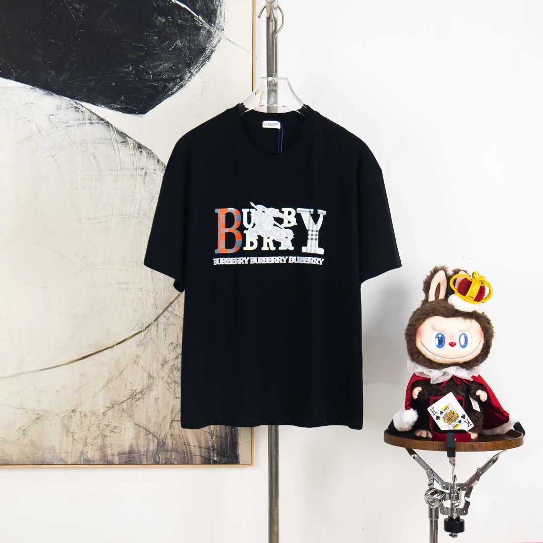Burberry T-Shirts Check Panel Logo T-Shirt — 19
