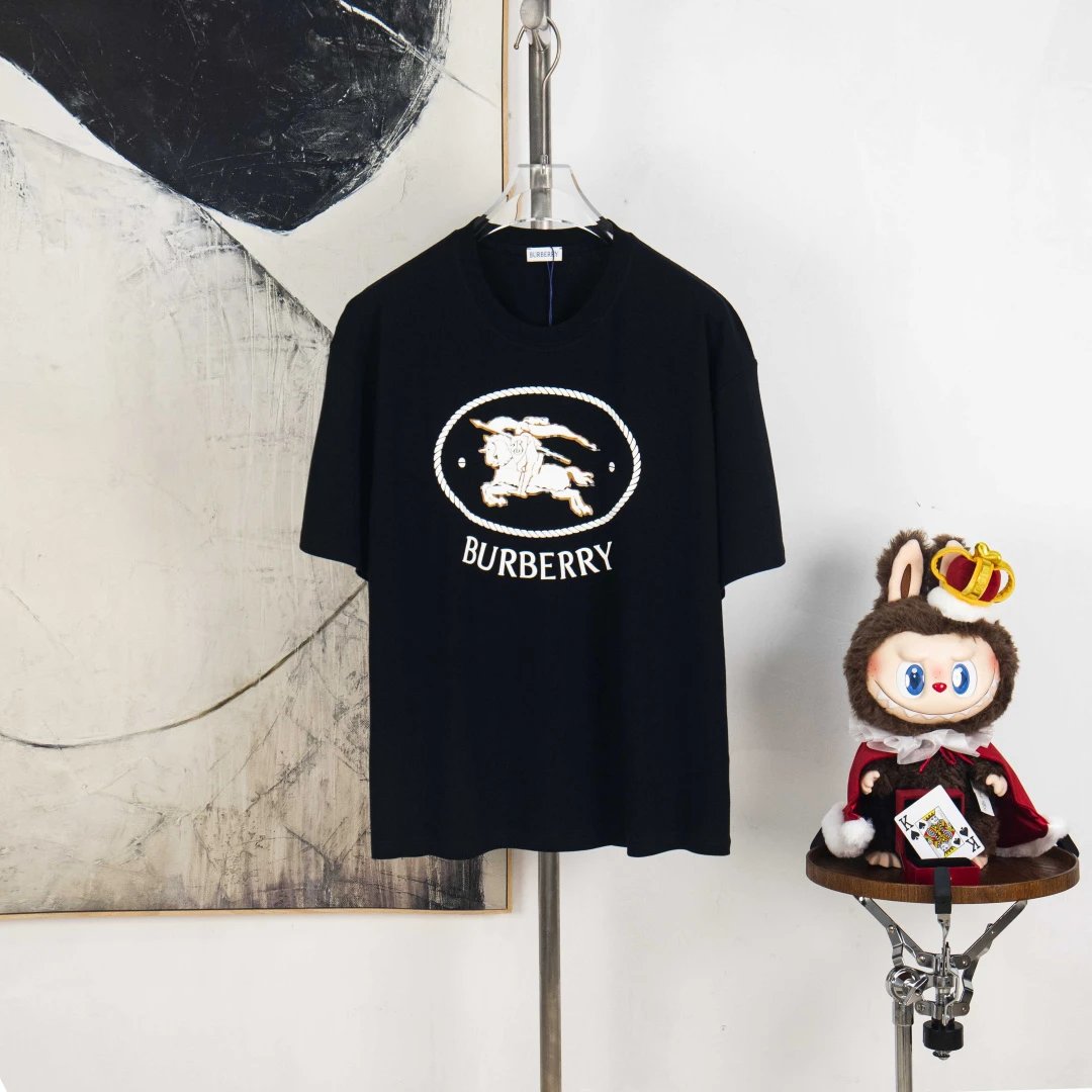 Burberry T-Shirts Check Panel Logo T-Shirt — 11