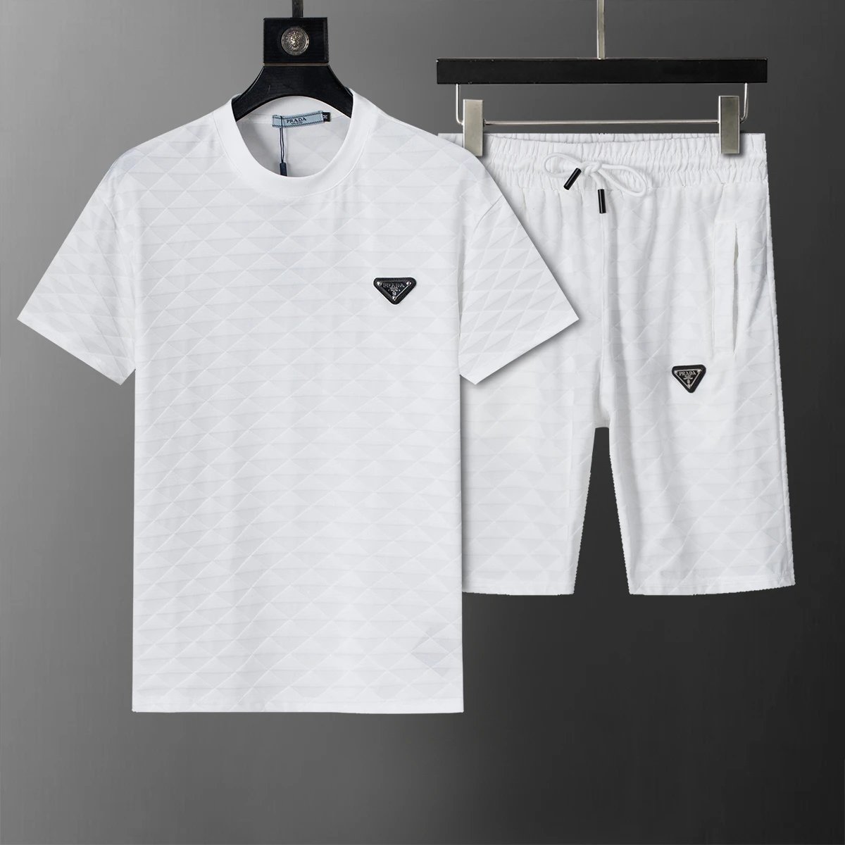 Prada T-Shirts Short-Sleeve Logo T-Shirt — 38