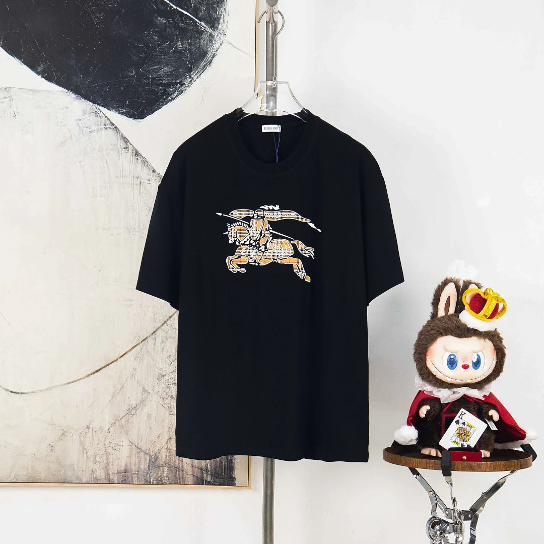Burberry T-Shirts Check Panel Logo T-Shirt — 27