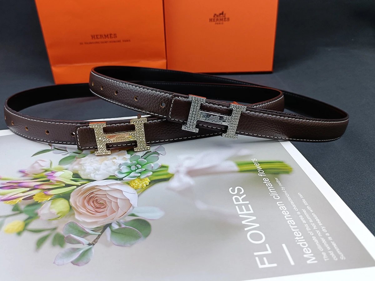 Unbranded Belts Reversible stitched belt with H-shaped buckle — 17