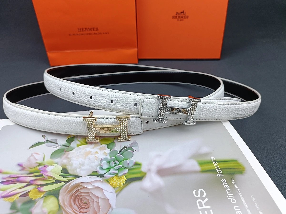 Unbranded Belts Reversible stitched belt with H-shaped buckle — 19