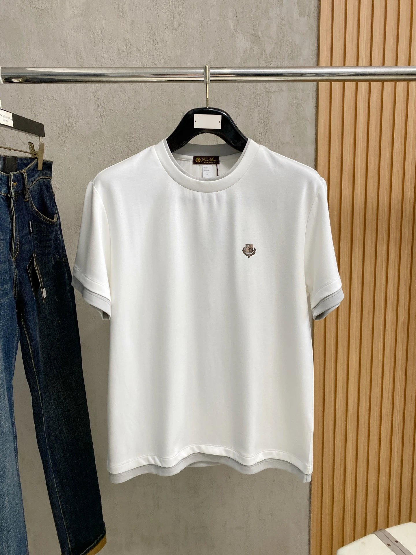 Loro Piana Shirts Short-sleeve textured knit polo shirt with contrast piping — 27