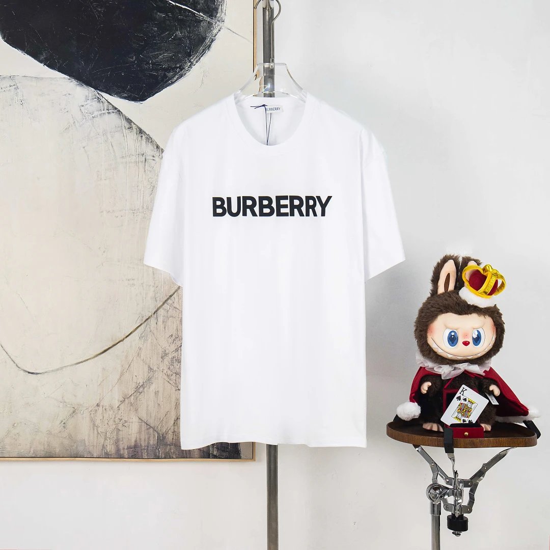 Burberry T-Shirts Check Panel Logo T-Shirt — 24