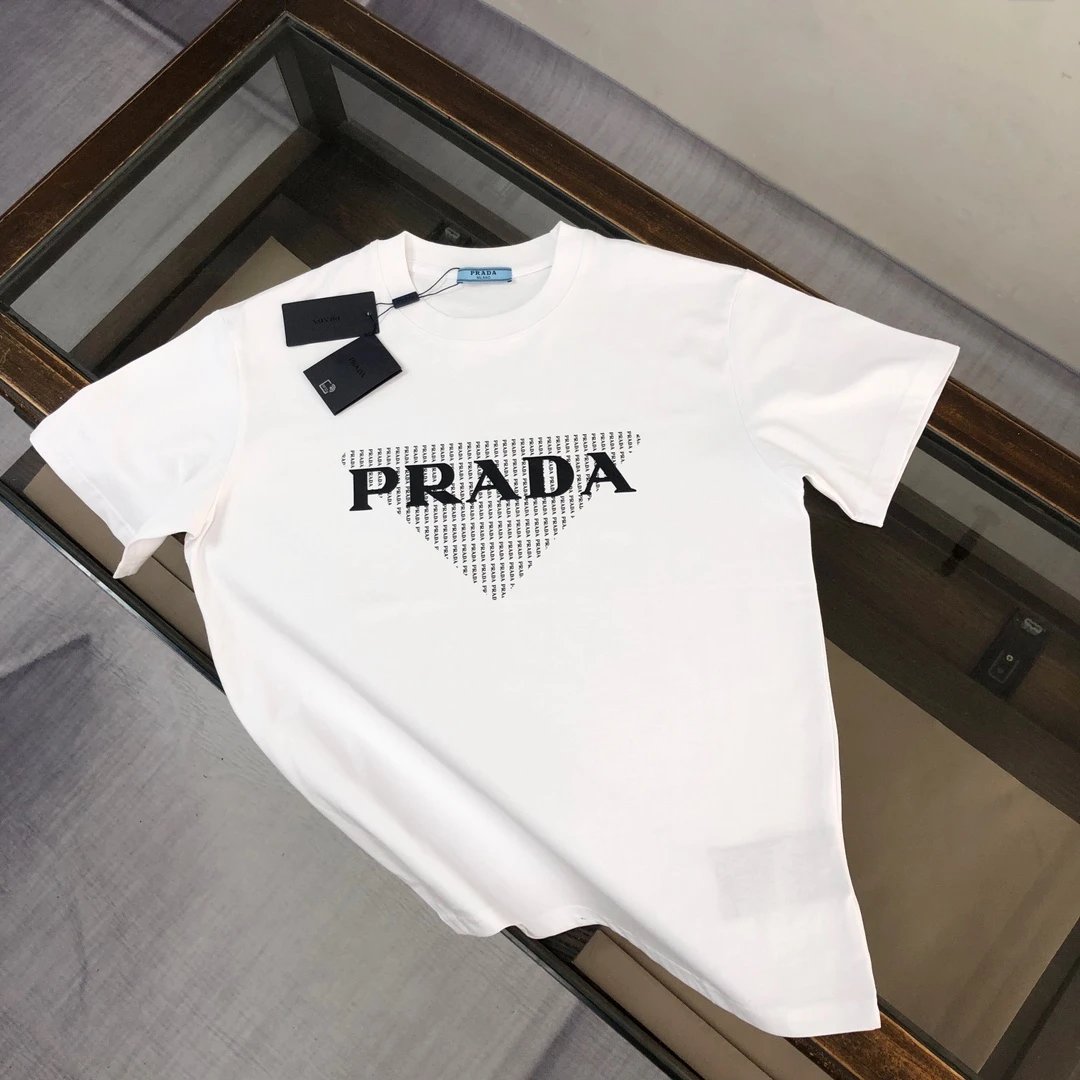 Prada T-Shirts Short-Sleeve Logo T-Shirt — 31