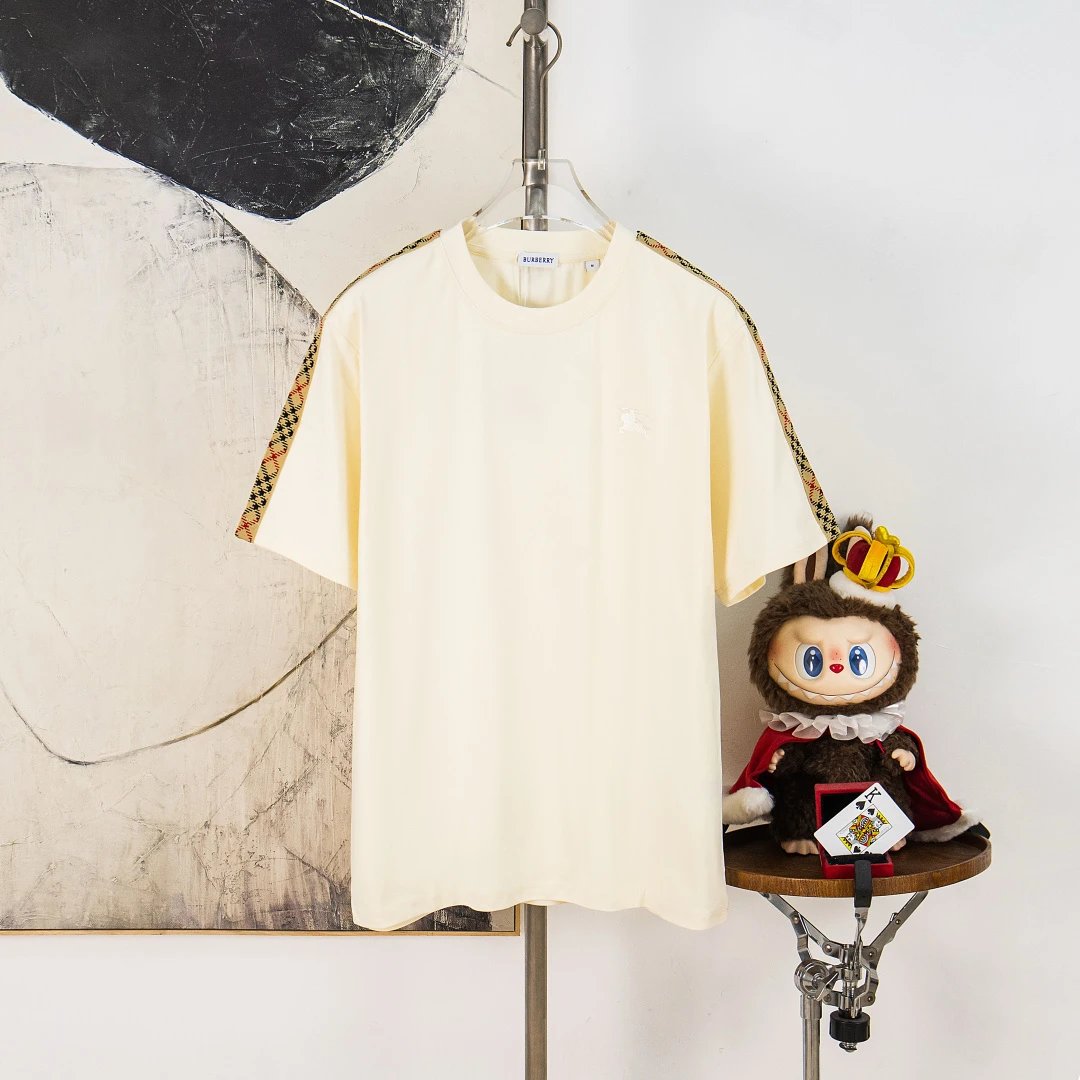 Burberry T-Shirts Check Panel Logo T-Shirt — 03