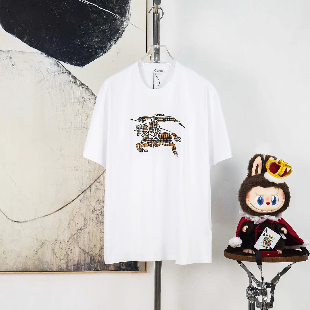 Burberry T-Shirts Check Panel Logo T-Shirt — 28