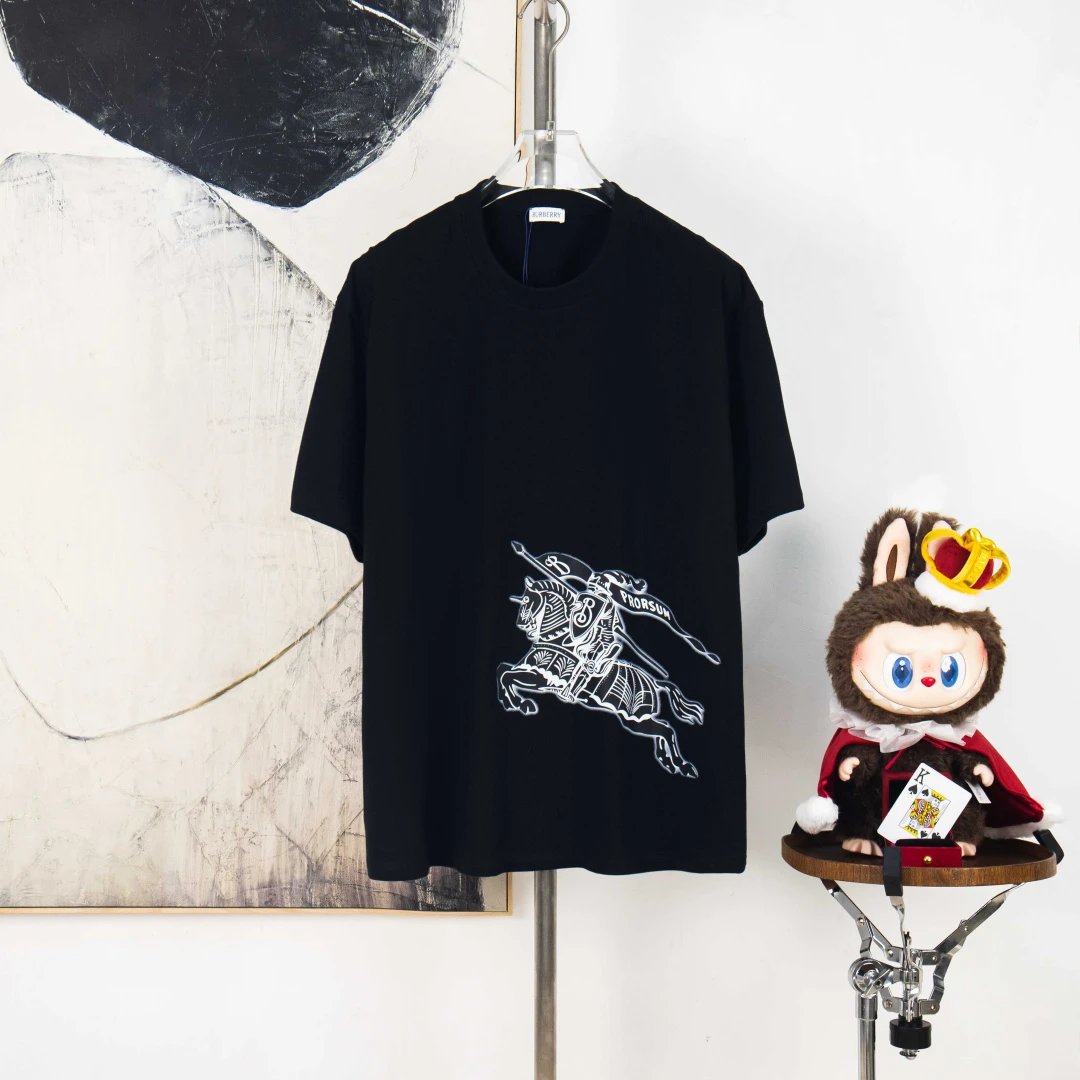 Burberry T-Shirts Check Panel Logo T-Shirt — 25