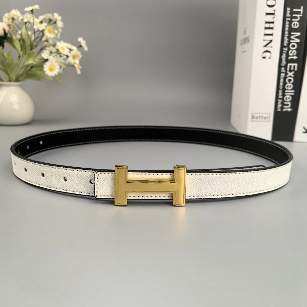Unbranded Belts Reversible stitched belt with H-shaped buckle — 04