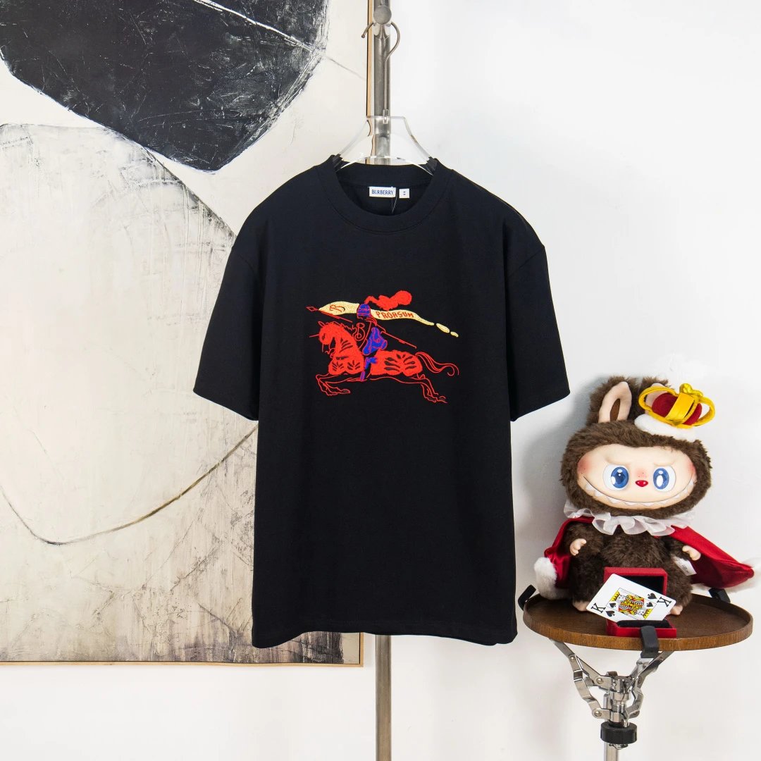 Burberry T-Shirts Check Panel Logo T-Shirt — 39