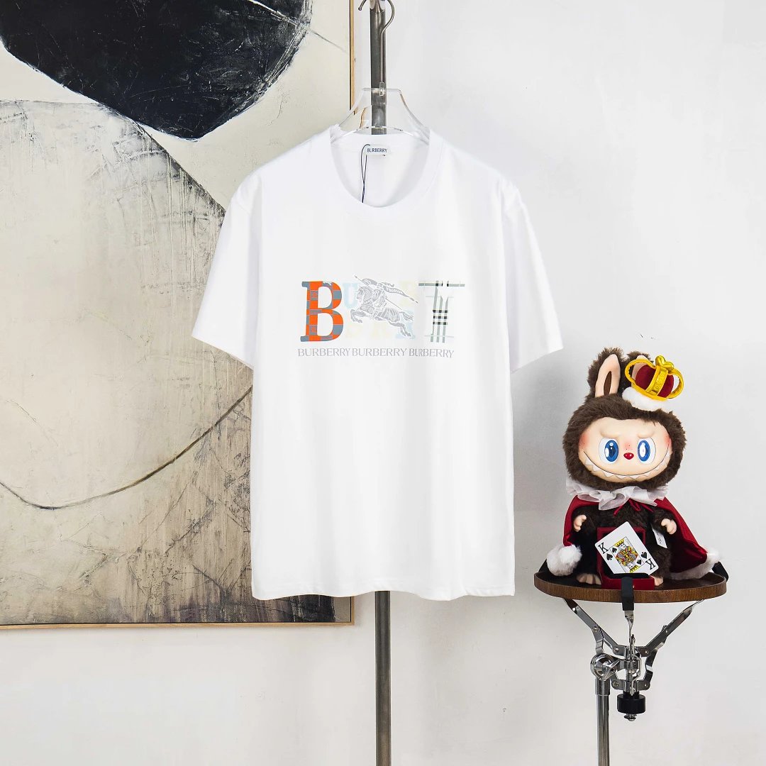 Burberry T-Shirts Check Panel Logo T-Shirt — 20