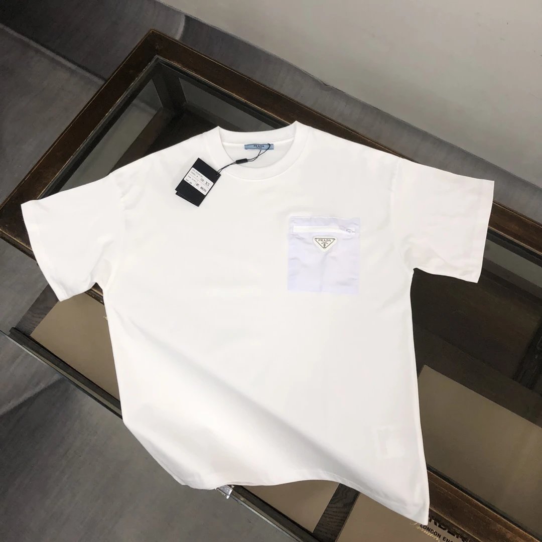 Prada T-Shirts Short-Sleeve Logo T-Shirt — 13