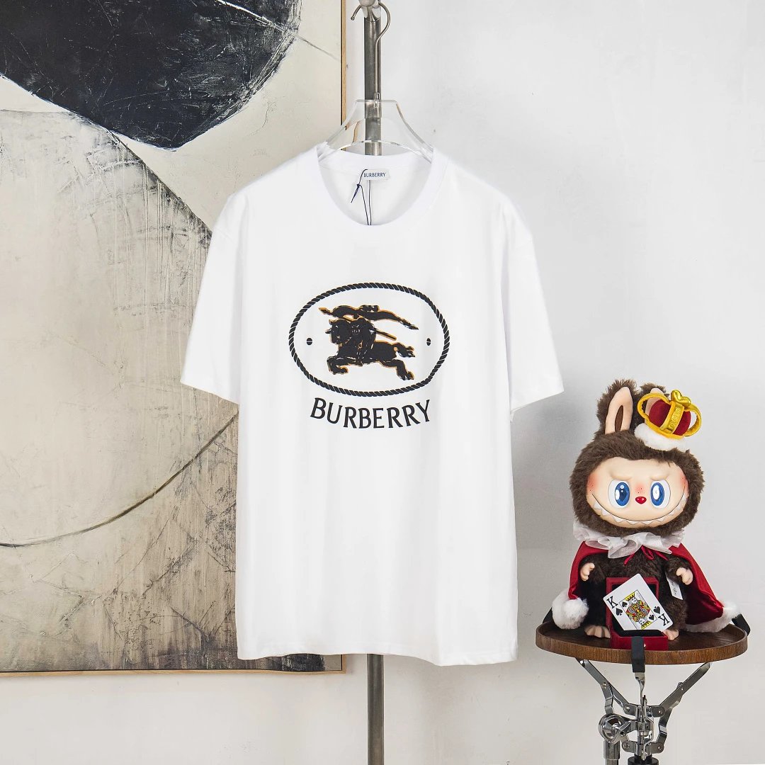 Burberry T-Shirts Check Panel Logo T-Shirt — 09
