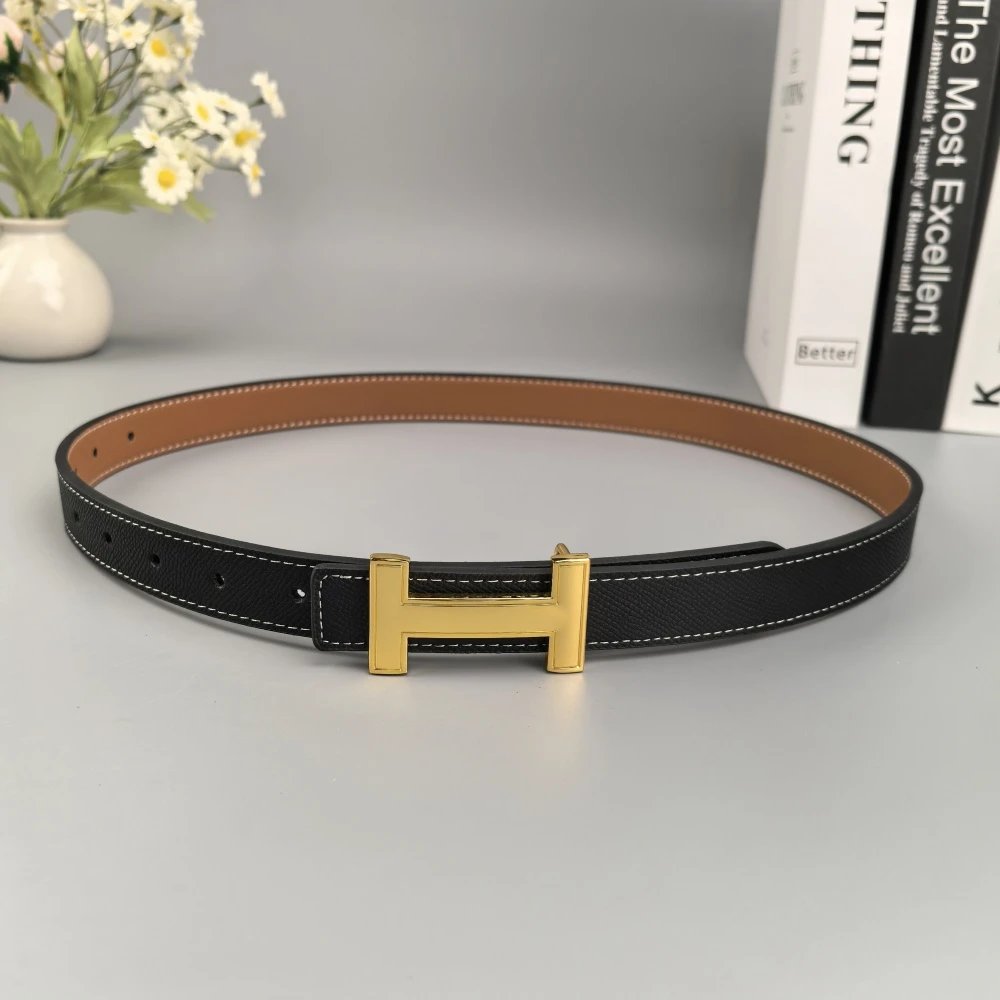 Unbranded Belts Reversible stitched belt with H-shaped buckle — 02