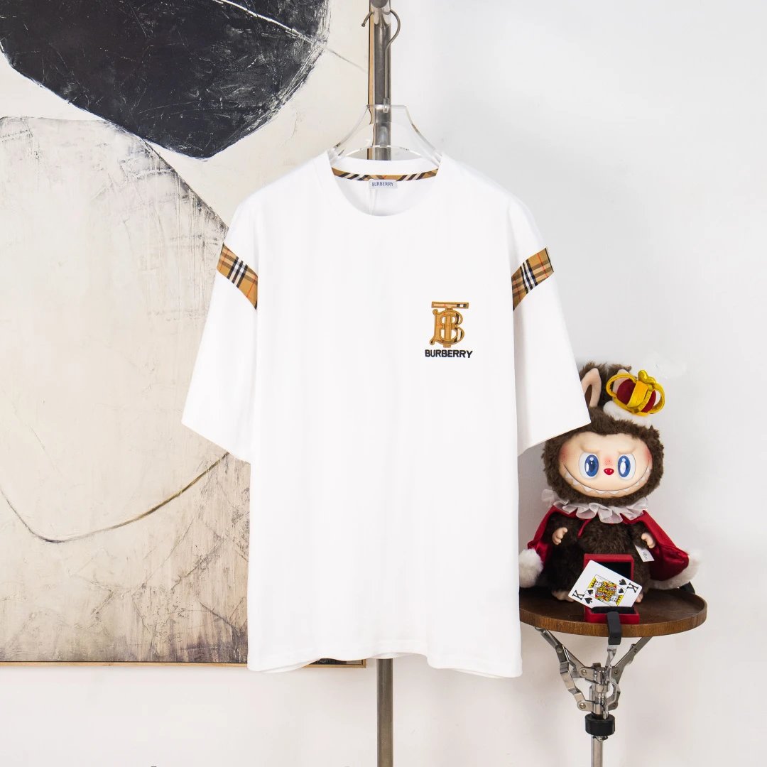 Burberry T-Shirts Check Panel Logo T-Shirt — 35