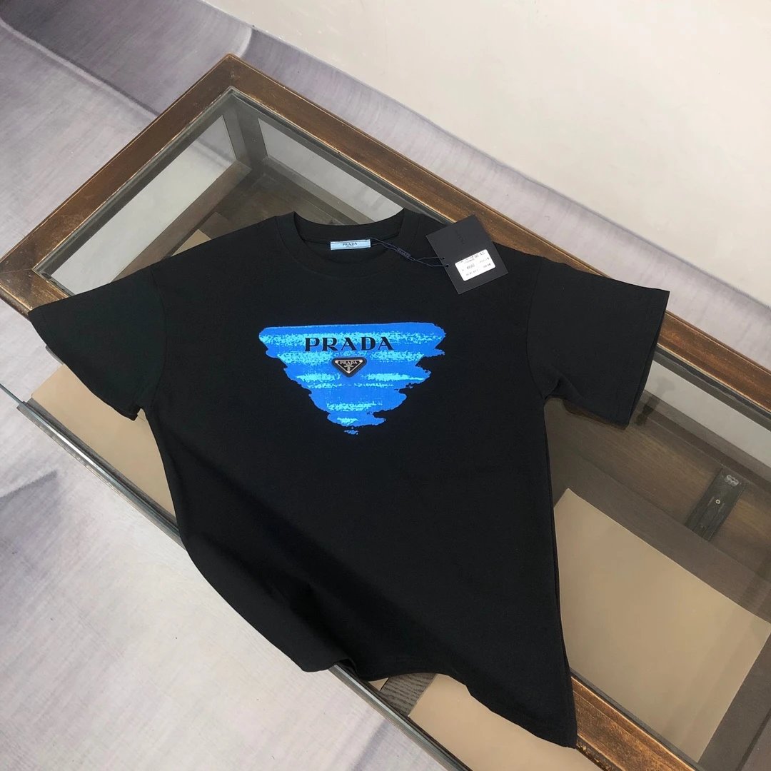 Prada T-Shirts Short-Sleeve Logo T-Shirt — 02