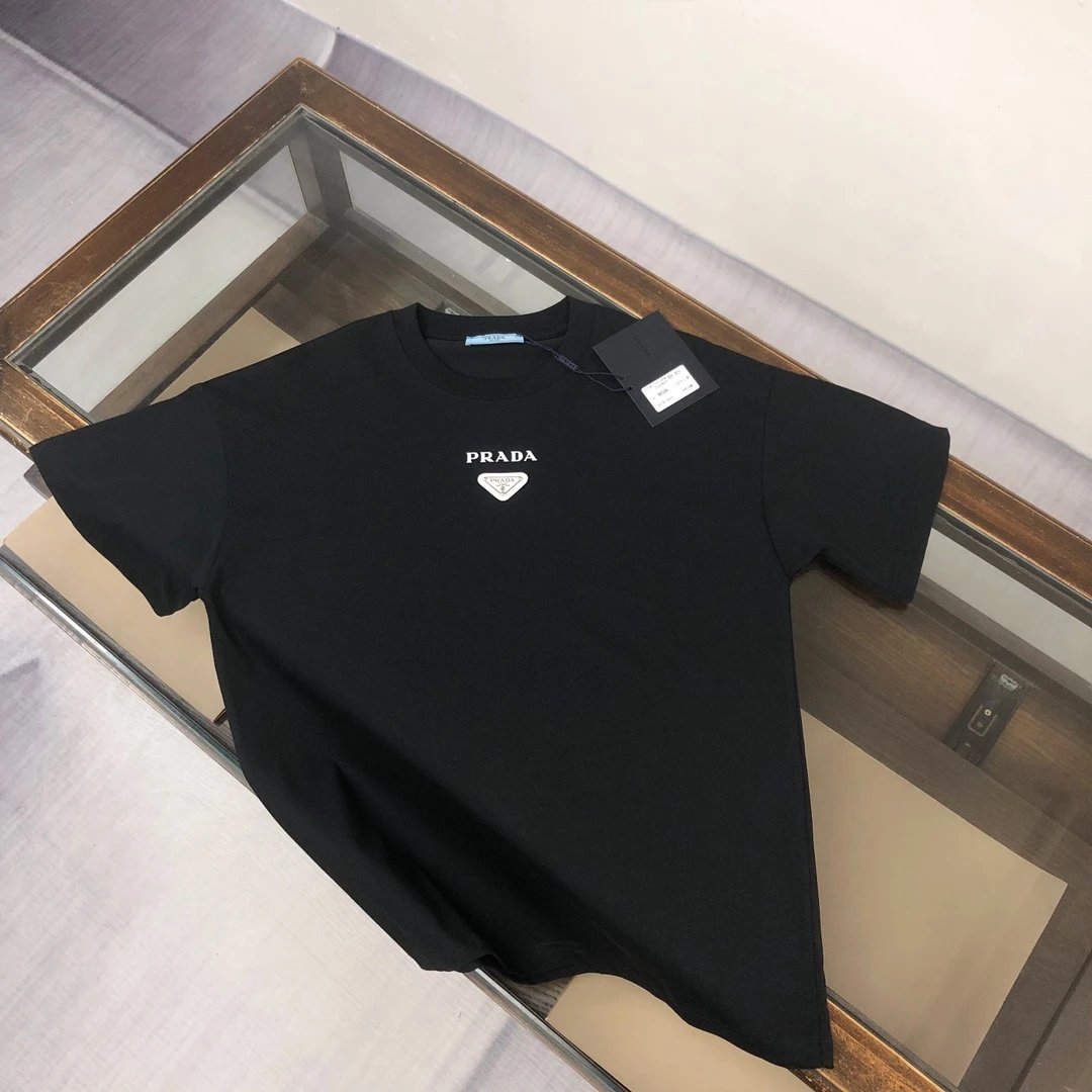 Prada T-Shirts Short-Sleeve Logo T-Shirt — 19